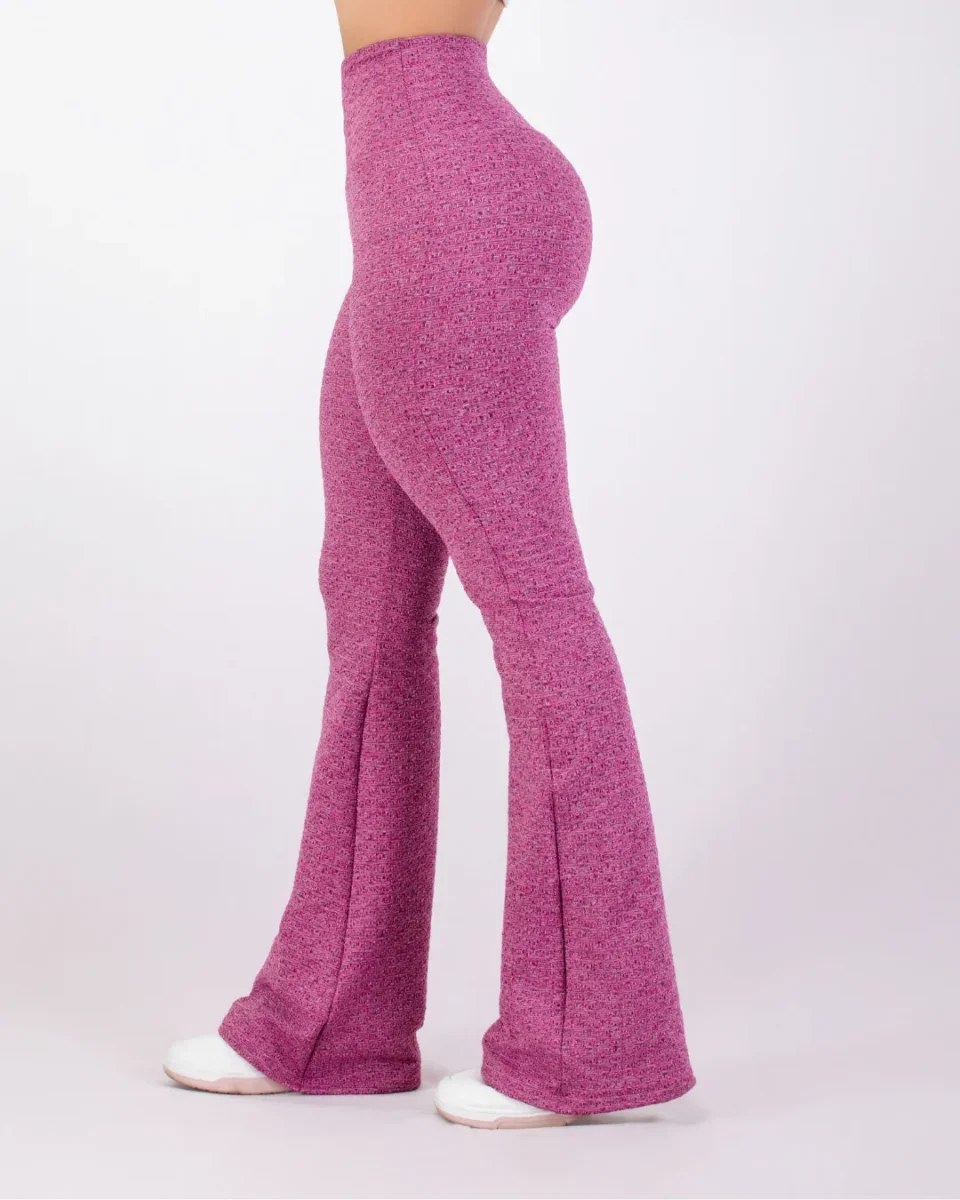 Pantalón Campana Rosa Jaspe 3.0 Control Abdomen y Bolsillo - Imagen 2