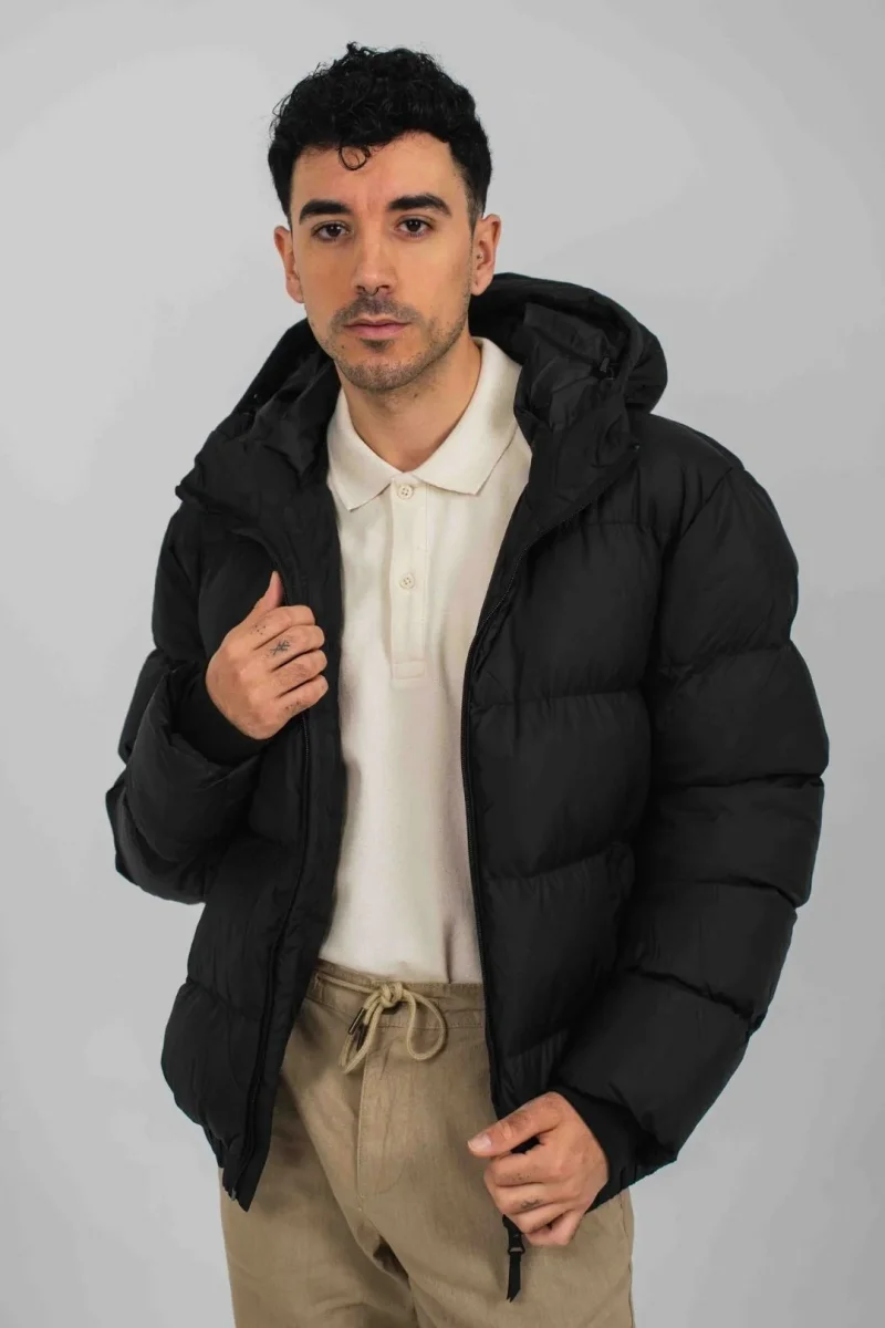 Anorak acolchado materiales reciclados - Negro - Imagen 4