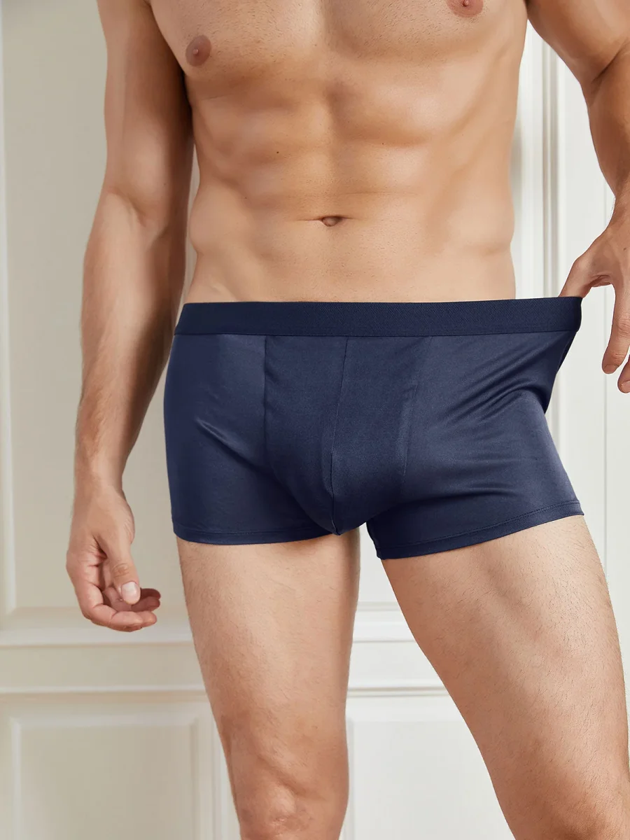 Ropa Interior Tipo Bóxer De Seda Pura Para Hombre - Imagen 5