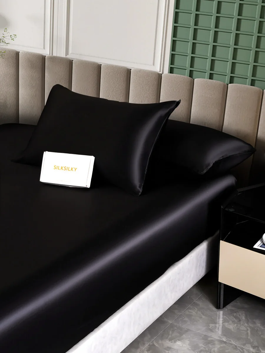 25Momme Juego de 3 piezas de seda: sábana ajustable + 2 fundas de almohada - Imagen 7