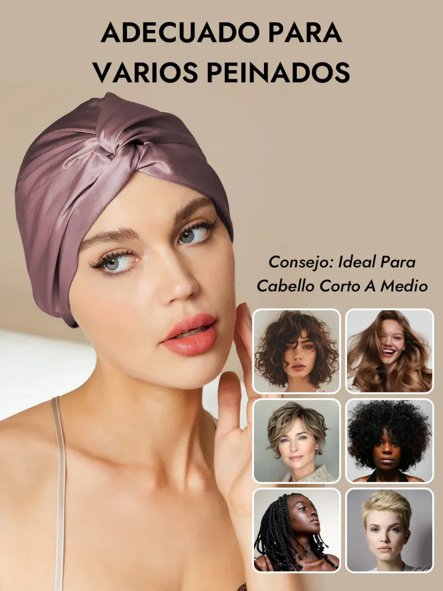 Gorro De Pura Seda Con Nudo Frontal - Imagen 8