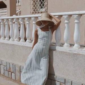 Vestido Marinella Rayas Azul