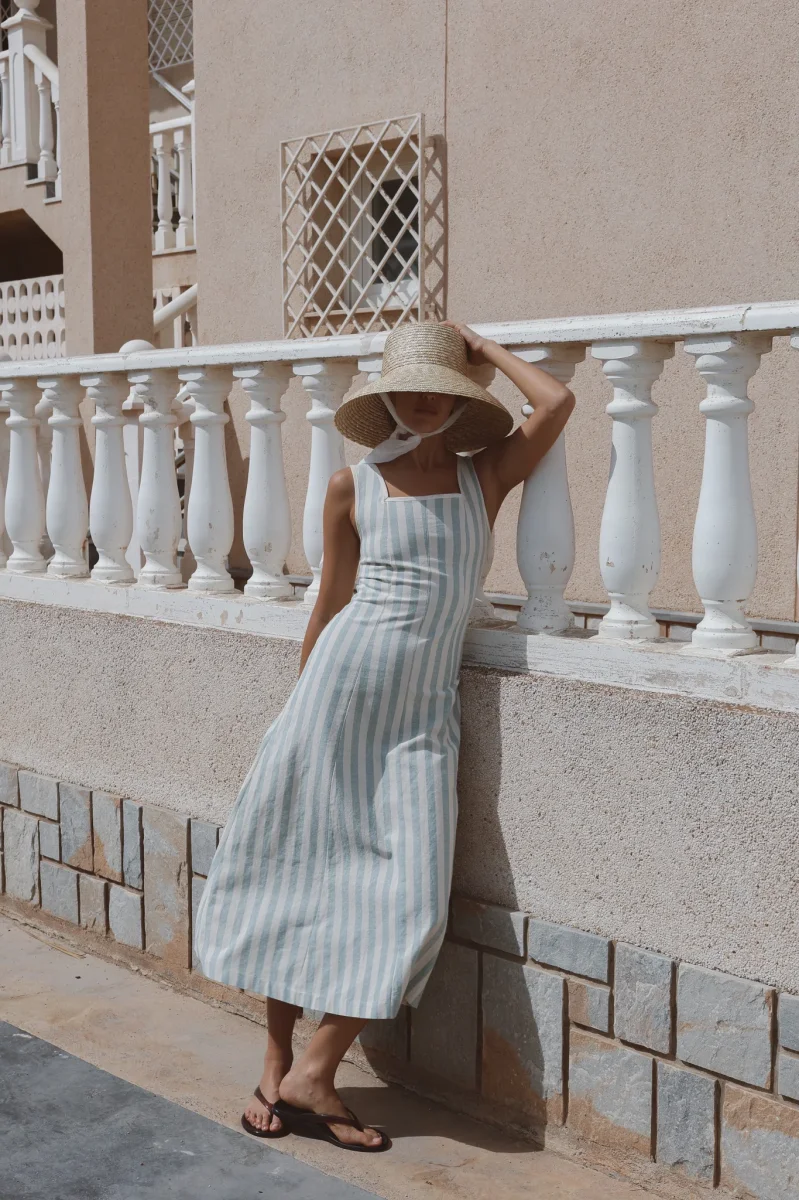 Vestido Marinella Rayas Azul
