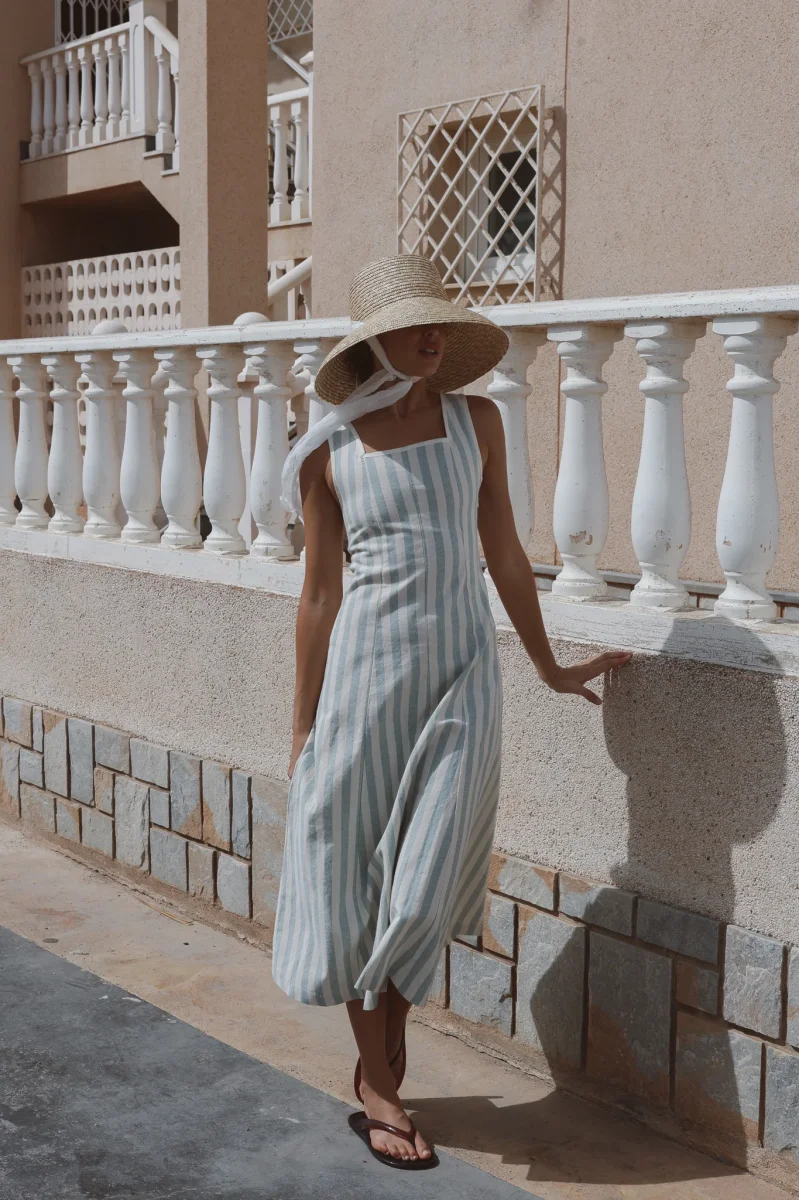 Vestido Marinella Rayas Azul - Imagen 5
