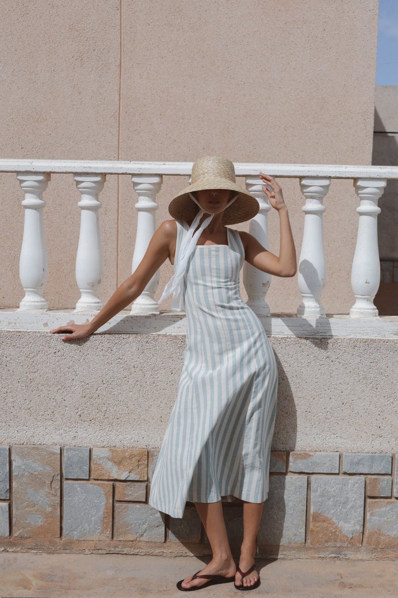 Vestido Marinella Rayas Azul - Imagen 4