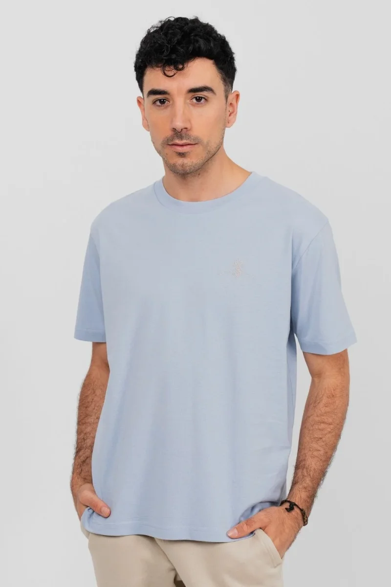 Camiseta orgánica - Azul Neblina - Imagen 6