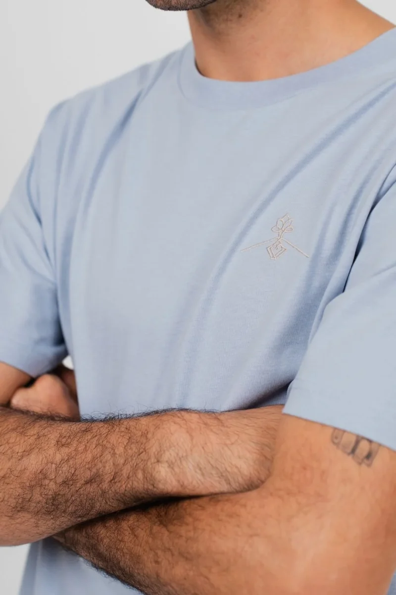 Camiseta orgánica - Azul Neblina - Imagen 2