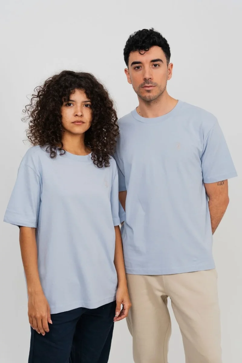Camiseta orgánica - Azul Neblina - Imagen 4