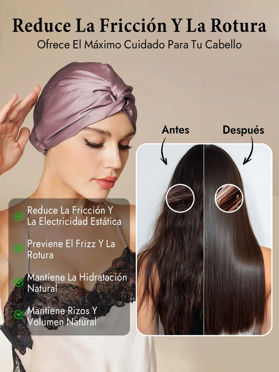 Gorro De Pura Seda Con Nudo Frontal - Imagen 6