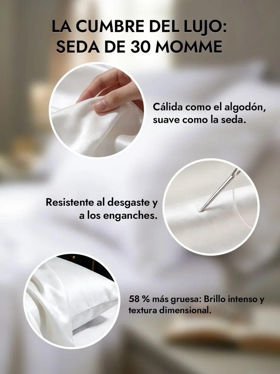 2 Piezas 30Momme Funda De Almohada De Seda- Cierre Cremallera - Imagen 3