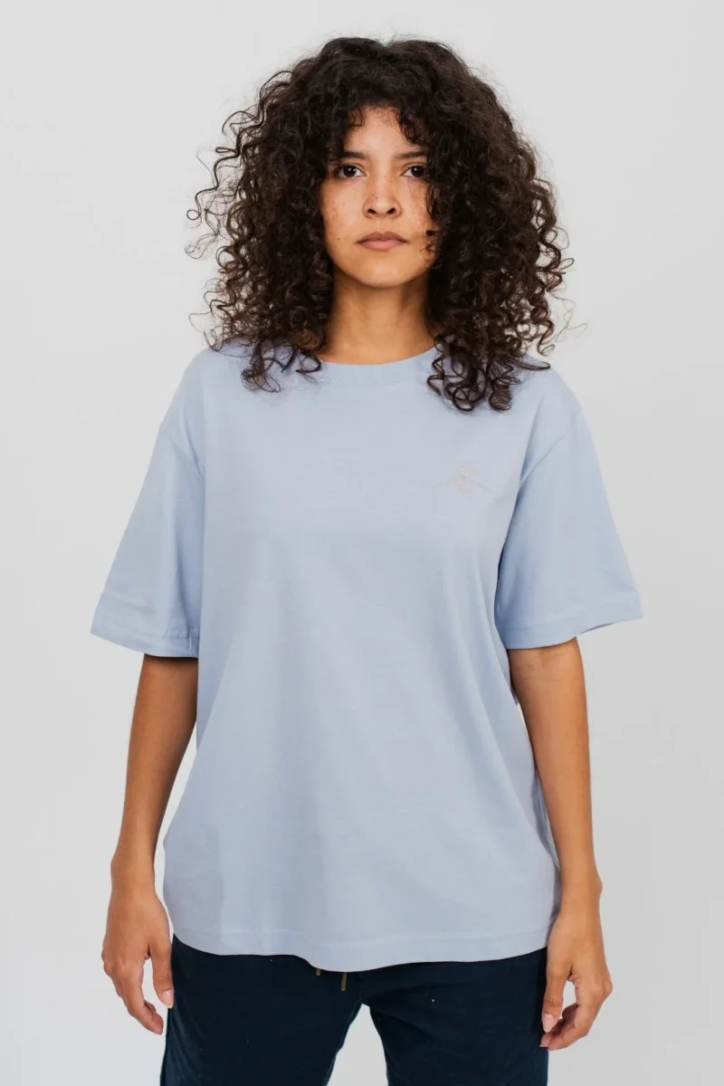 Camiseta orgánica - Azul Neblina - Imagen 7
