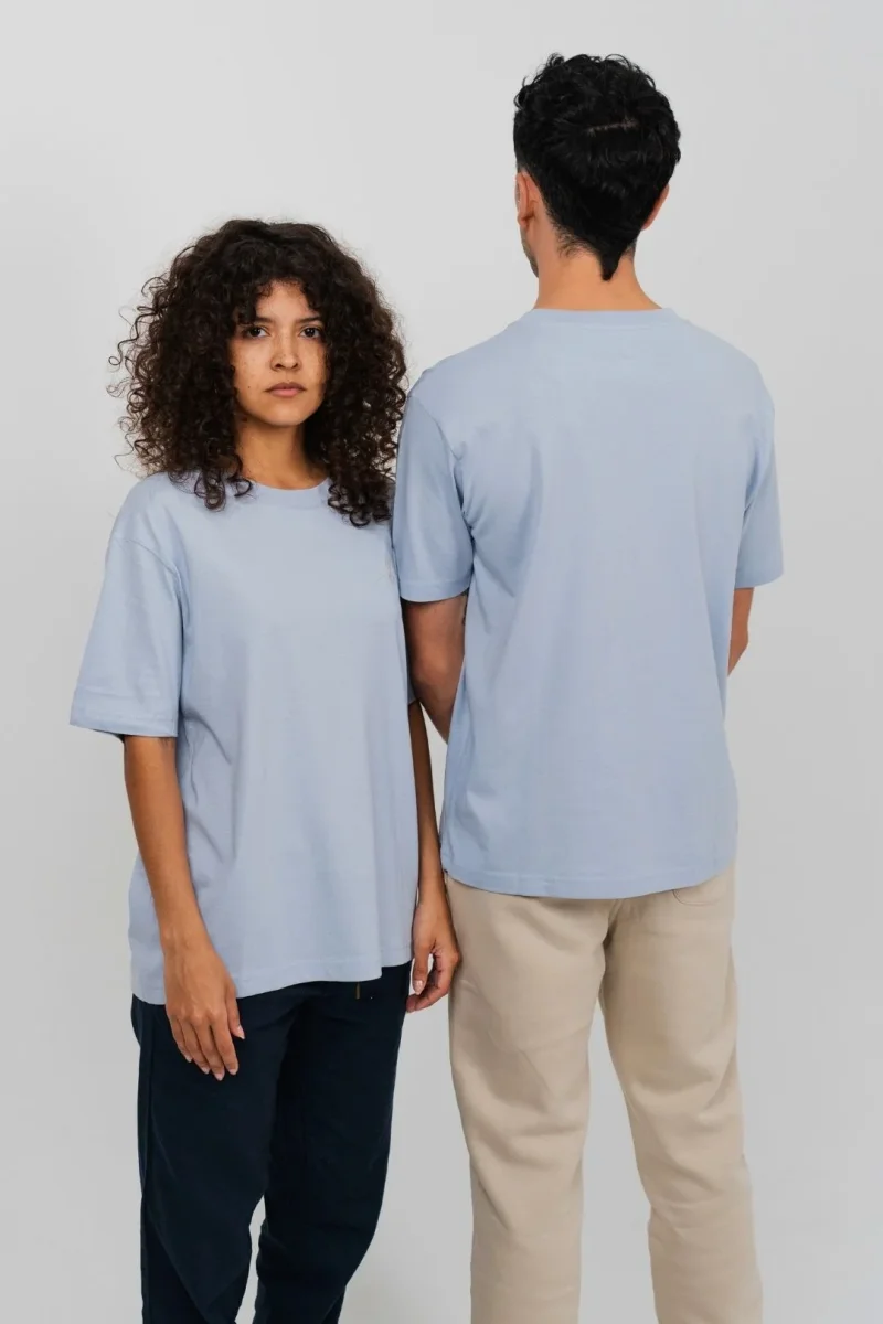 Camiseta orgánica - Azul Neblina - Imagen 8