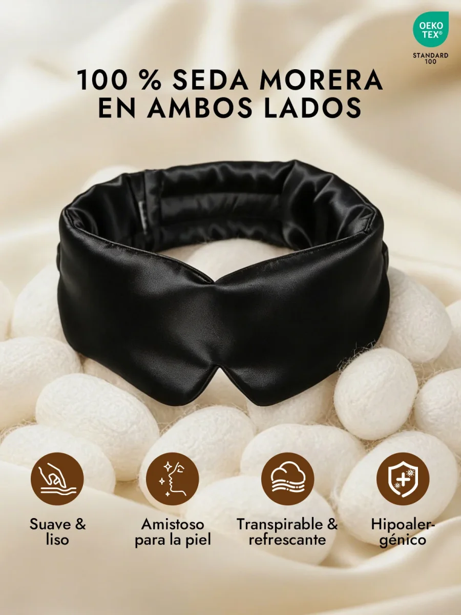 Elegante antifaz para dormir de seda de una pieza - Imagen 9