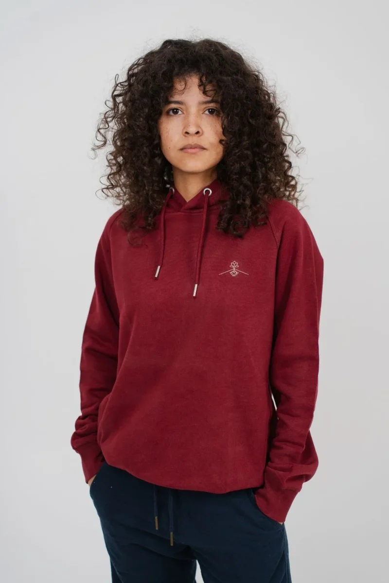 Sudadera orgánica - Burdeos - Imagen 4