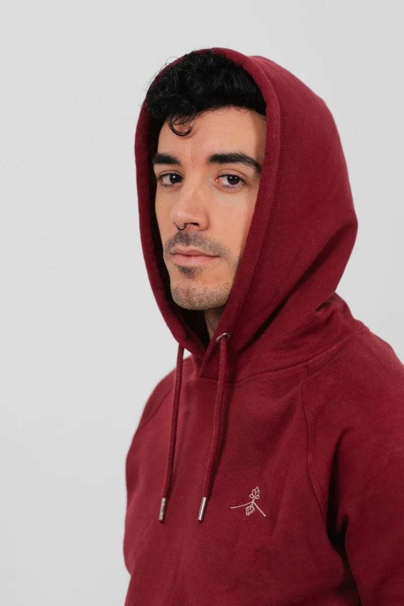 Sudadera orgánica - Burdeos - Imagen 6