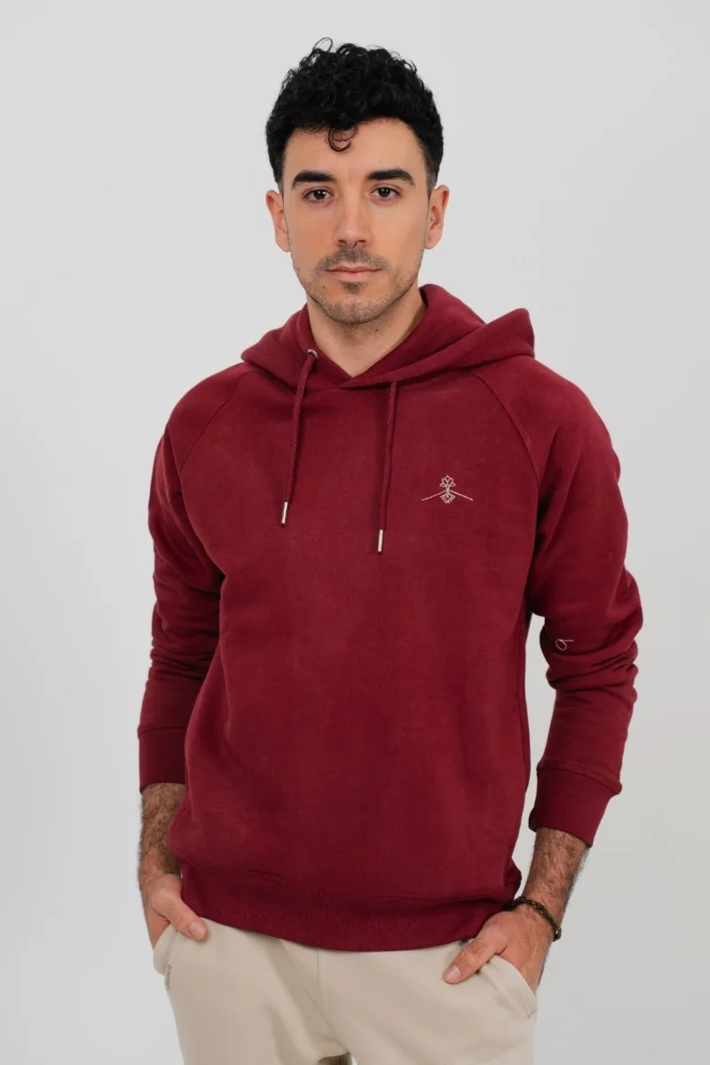 Sudadera orgánica - Burdeos - Imagen 8