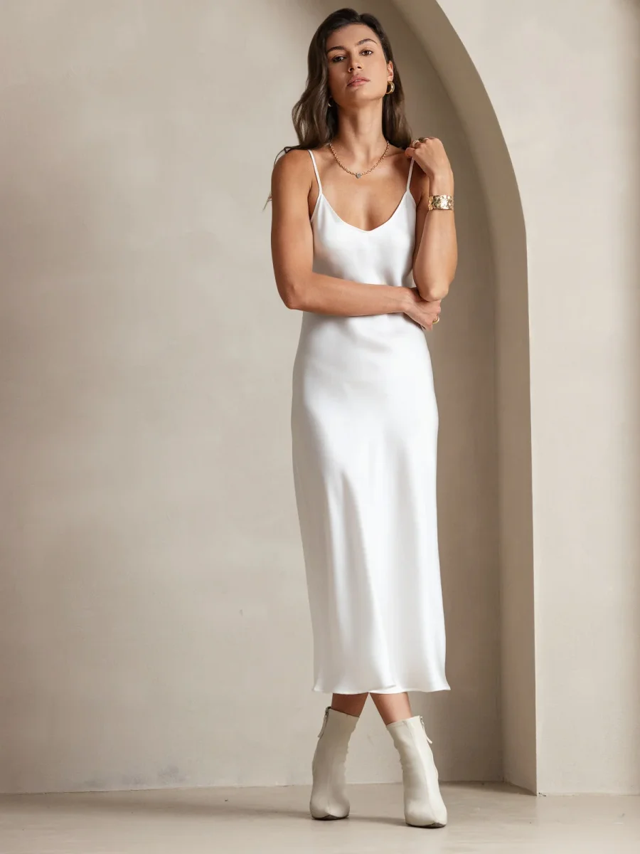 Vestido Largo de Seda Pura con Tirantes Finos - Imagen 7