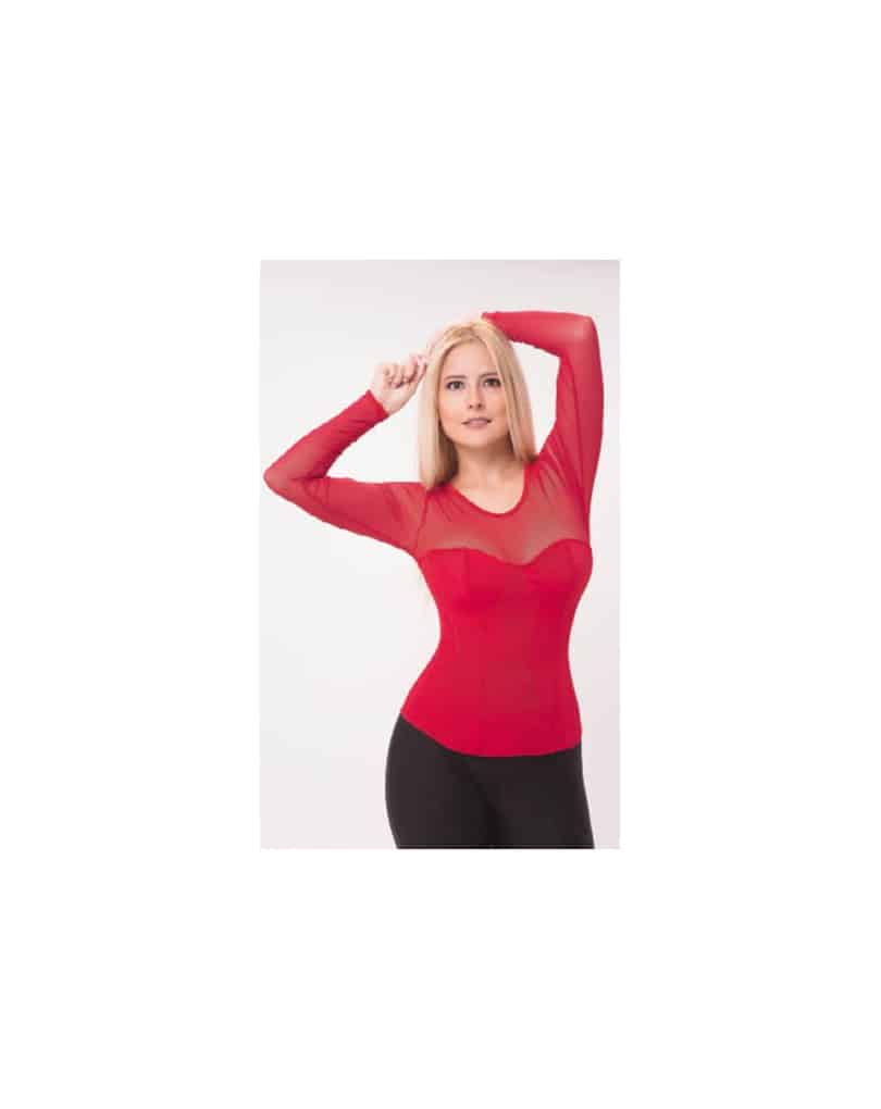 CORSET BLUSA MANGA LARGA EN TULL 2473 - Imagen 2
