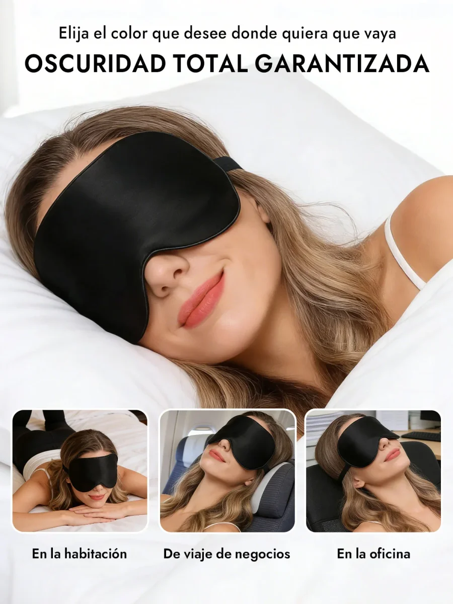 Pura Seda Elástica Banda Dormir Antifaz - Imagen 7