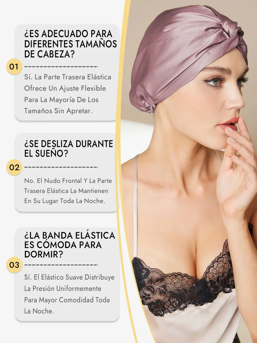 Gorro De Pura Seda Con Nudo Frontal - Imagen 9
