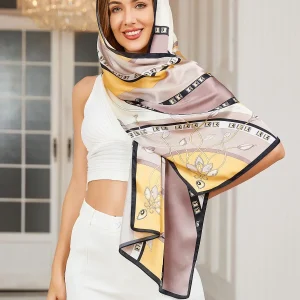 Pañuelo Mantoncillo Rectangular Estampado 100% Seda Morera 170x53cm