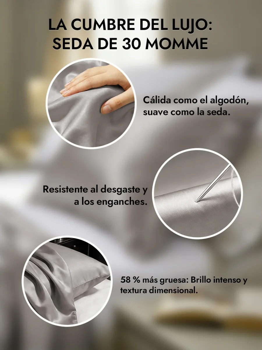 2 Piezas 30Momme Funda De Almohada De Seda- Cierre Cremallera - Imagen 9