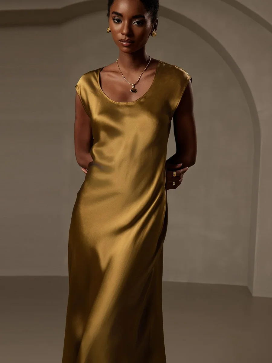 19Momme Vestido Casual Sin Mangas de Seda - Imagen 4