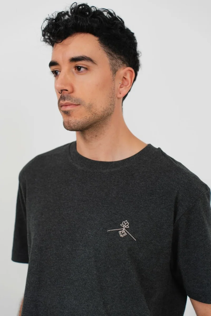 Camiseta orgánica - Gris Oscuro Jaspeado