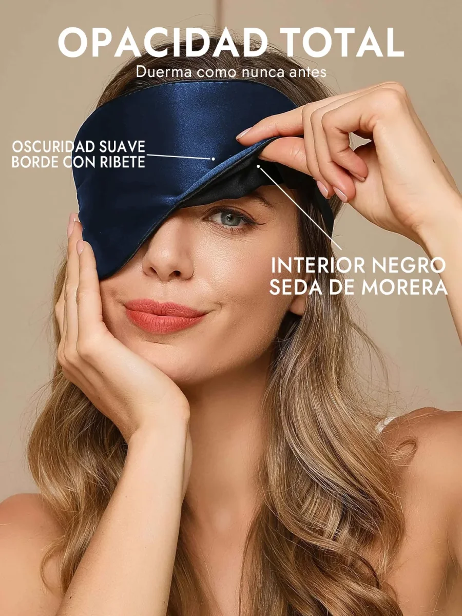 Pura Seda Elástica Banda Dormir Antifaz - Imagen 9