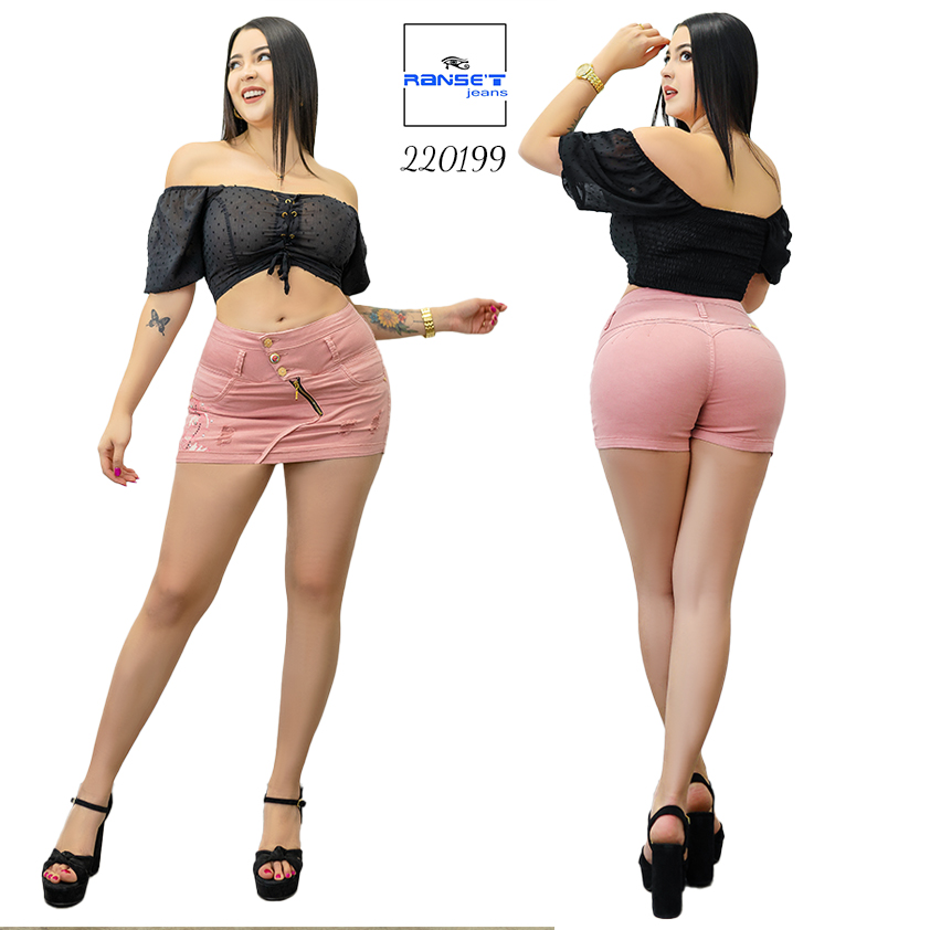 Falda short Rosa Palo para mujer - Imagen 4
