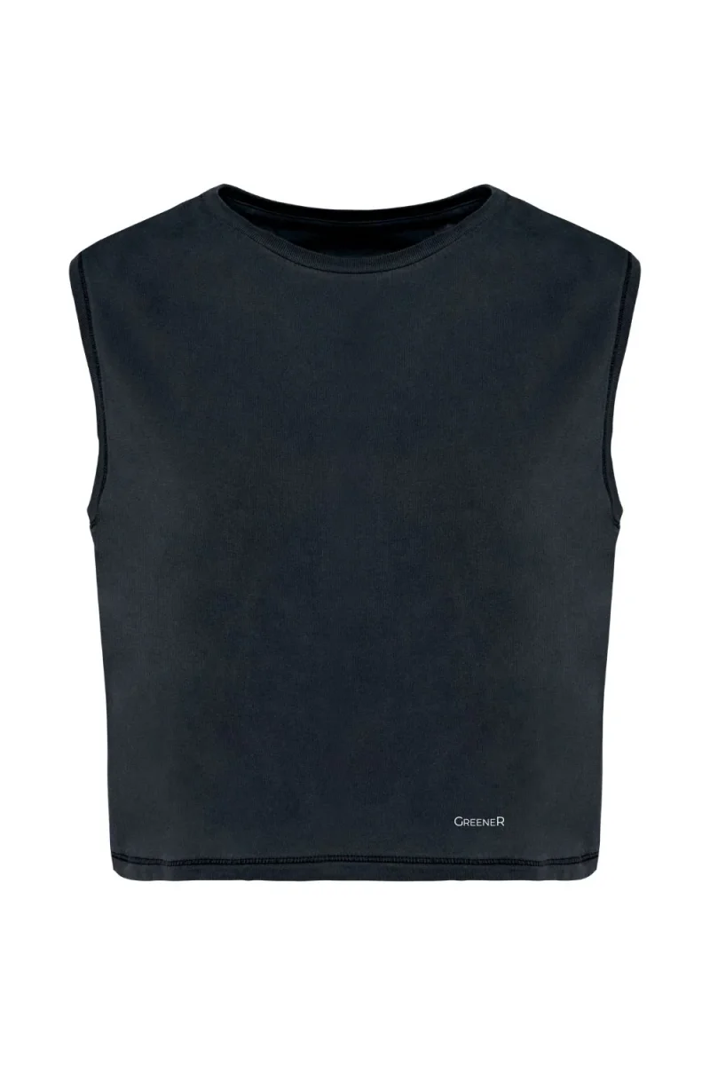 Camiseta crop sin mangas - Gris Carbón Antiguo - Imagen 5