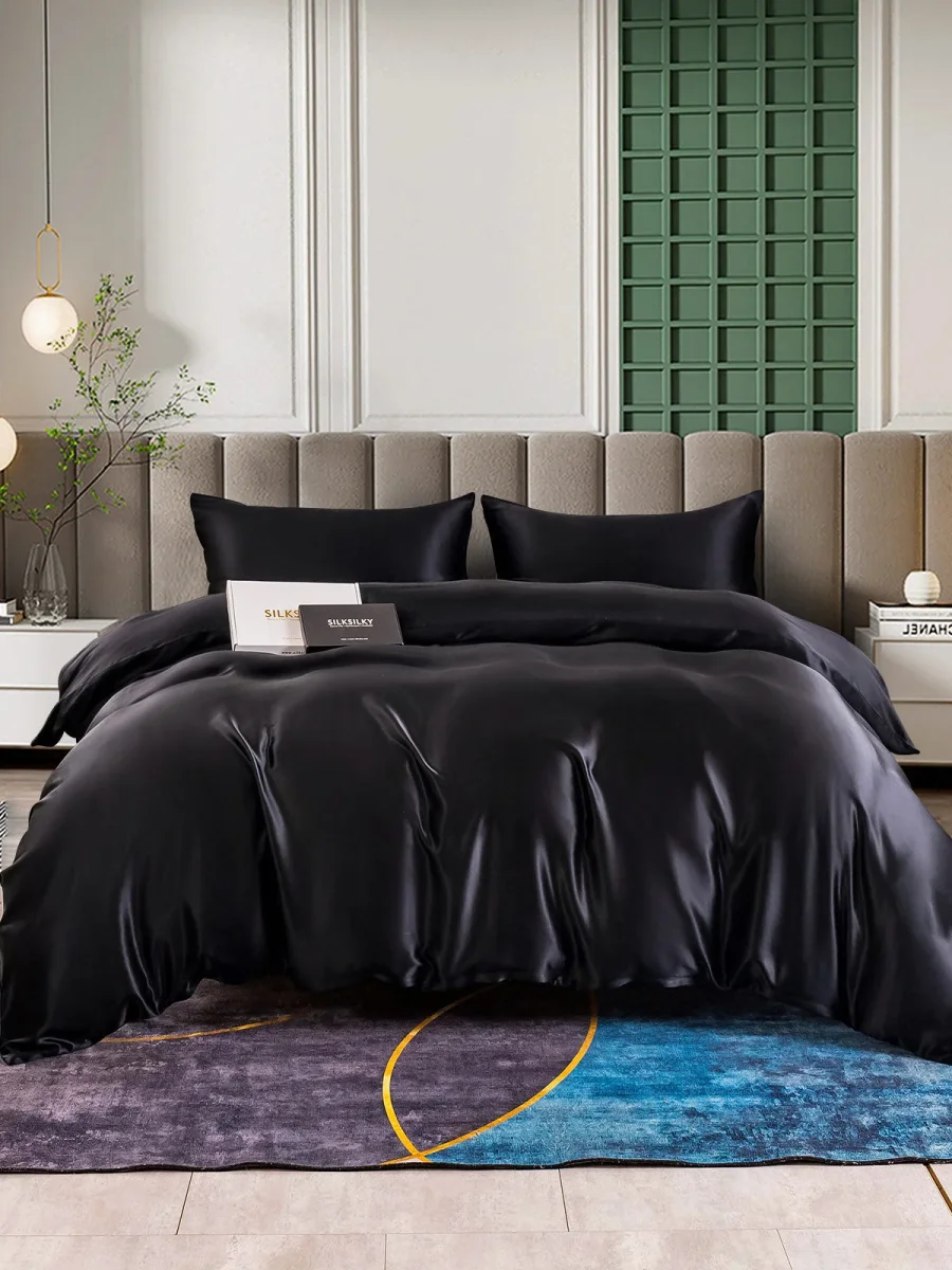 25Momme Juego De Seda De 4 Piezas: Funda Nórdica + Sábana Ajustable + 2 Fundas De Almohada