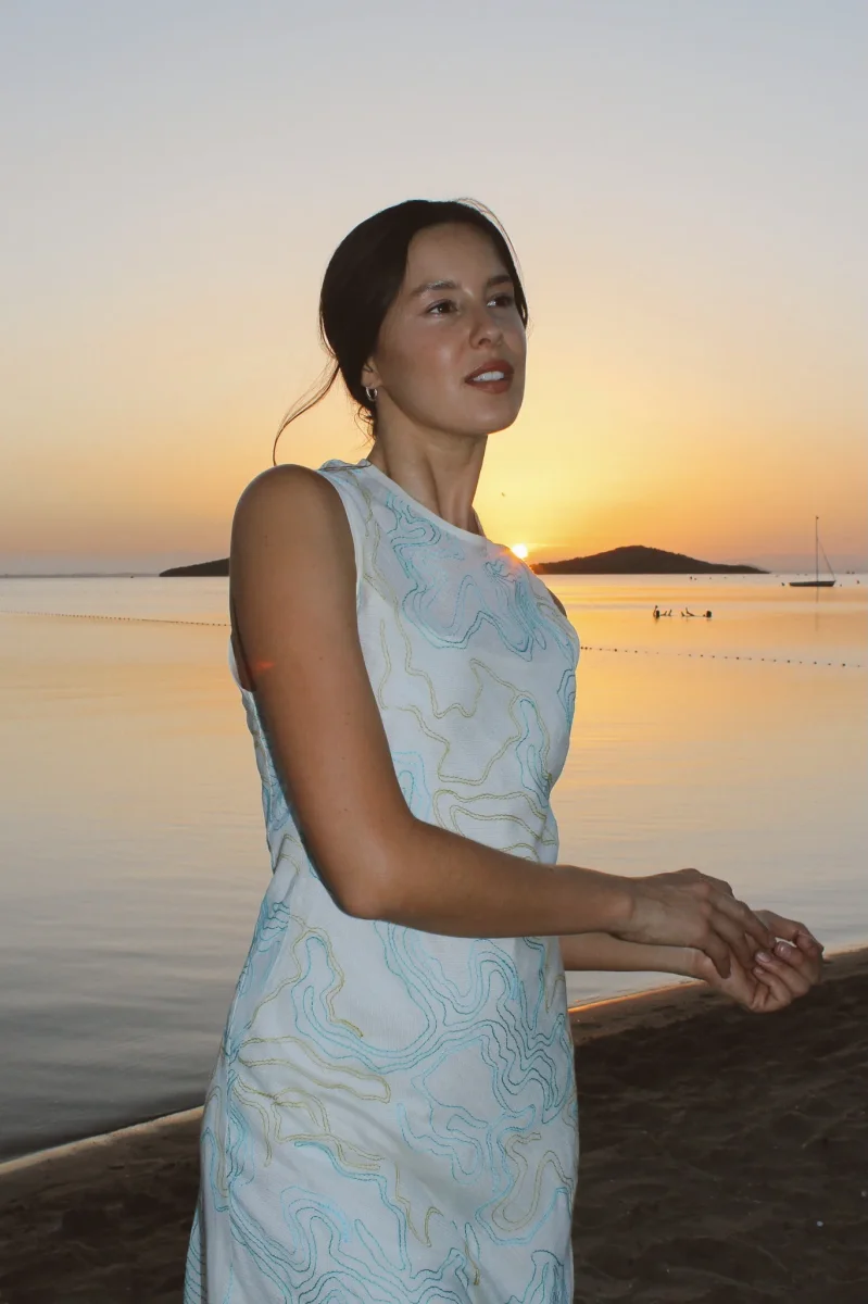 Vestido Sosiego Bordados Azules - Imagen 6