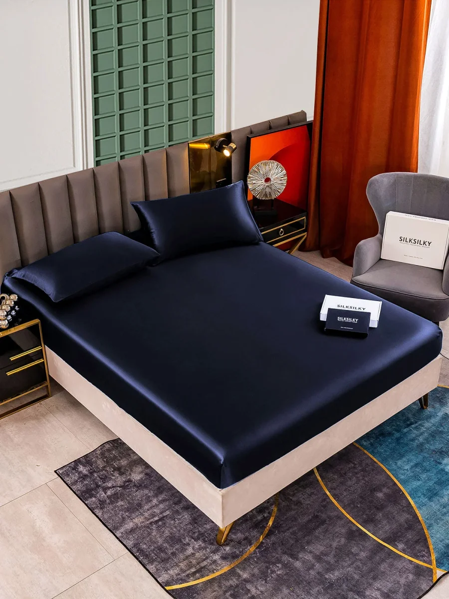 25Momme Juego de 3 piezas de seda: sábana ajustable + 2 fundas de almohada - Imagen 8