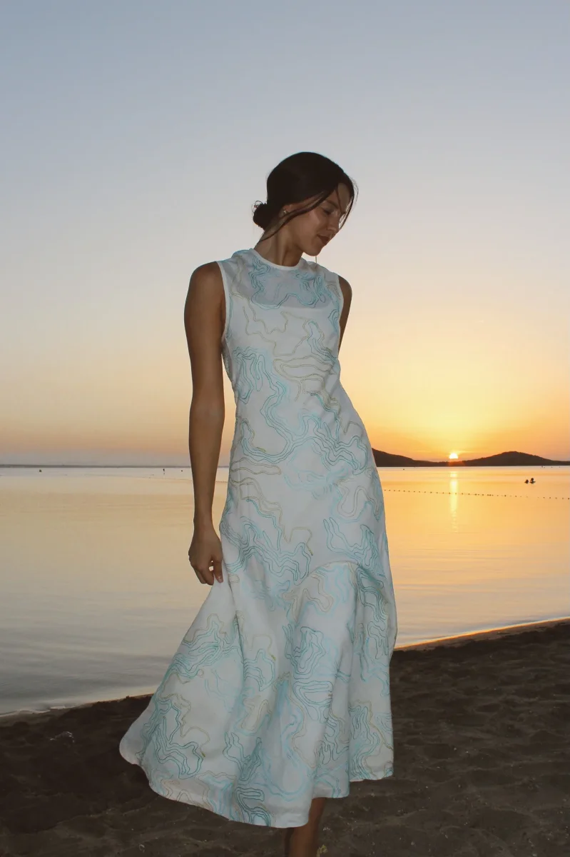 Vestido Sosiego Bordados Azules - Imagen 5