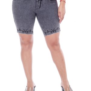 Pantalón Torero Gris mujer con cinturón