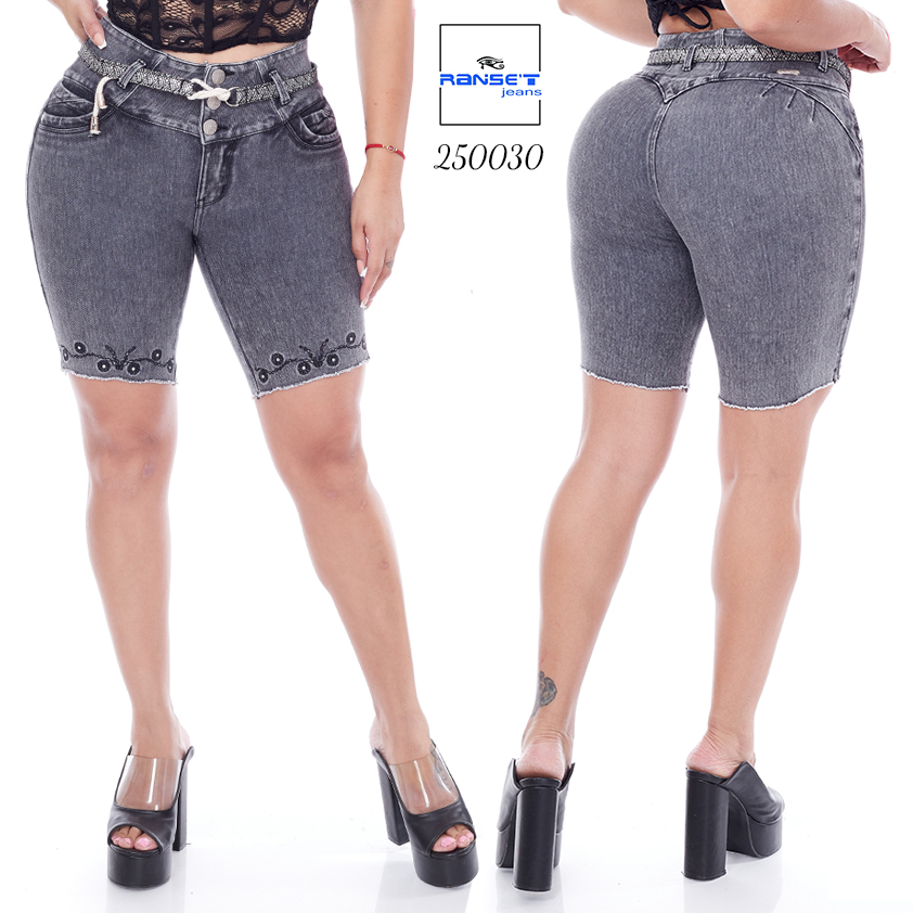 Pantalón Torero Gris mujer con cinturón - Imagen 4