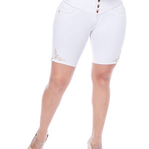 Pantalón Torero Blanco mujer con cinturón