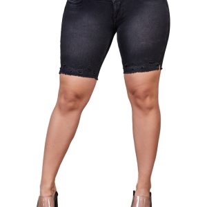 Pantalón Torero Negro mujer con cinturón