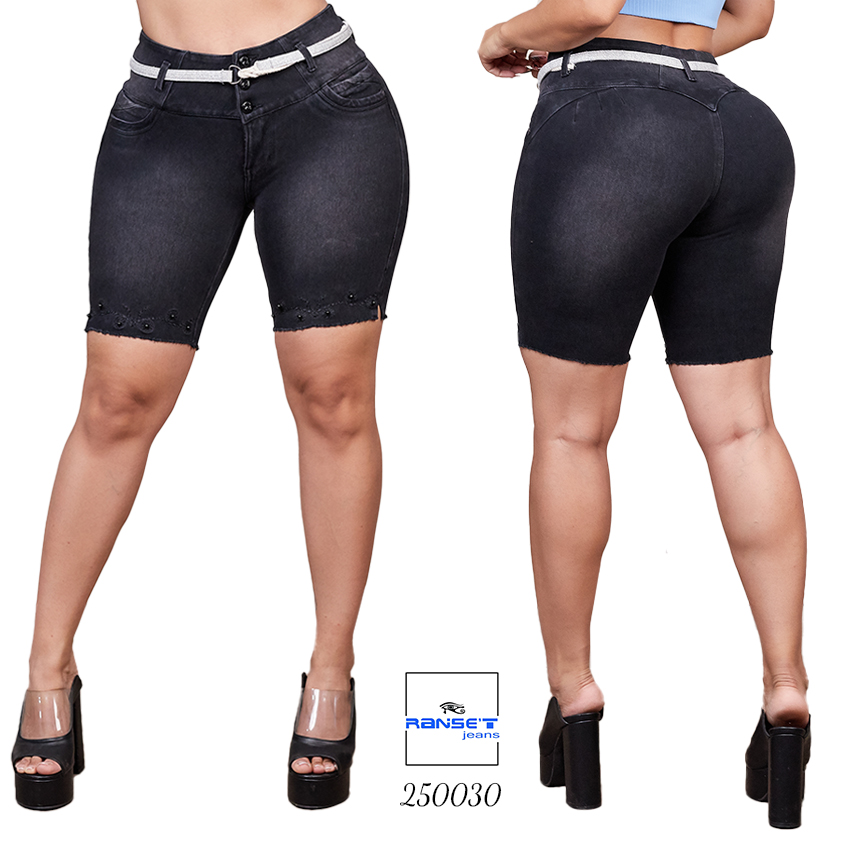 Pantalón Torero Negro mujer con cinturón - Imagen 4