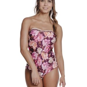 BAÑADOR STRAPLESS COPA PREHORMADA ESTAMPADO