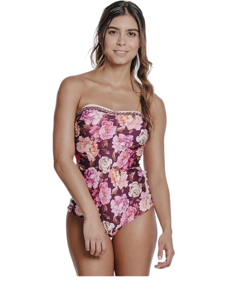 BAÑADOR STRAPLESS COPA PREHORMADA ESTAMPADO - Imagen 3