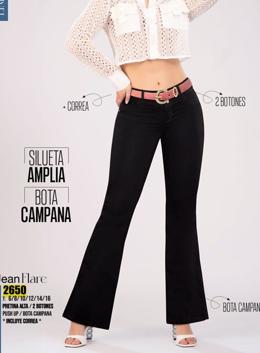 ⭐ Pantalón Colombiano Levantacola Original – Bota Campana 2650D - Imagen 2