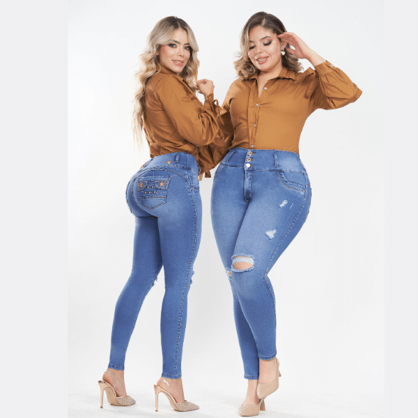 Jeans Colombianos Push Up Levantacola Rotos 2689W - Imagen 3
