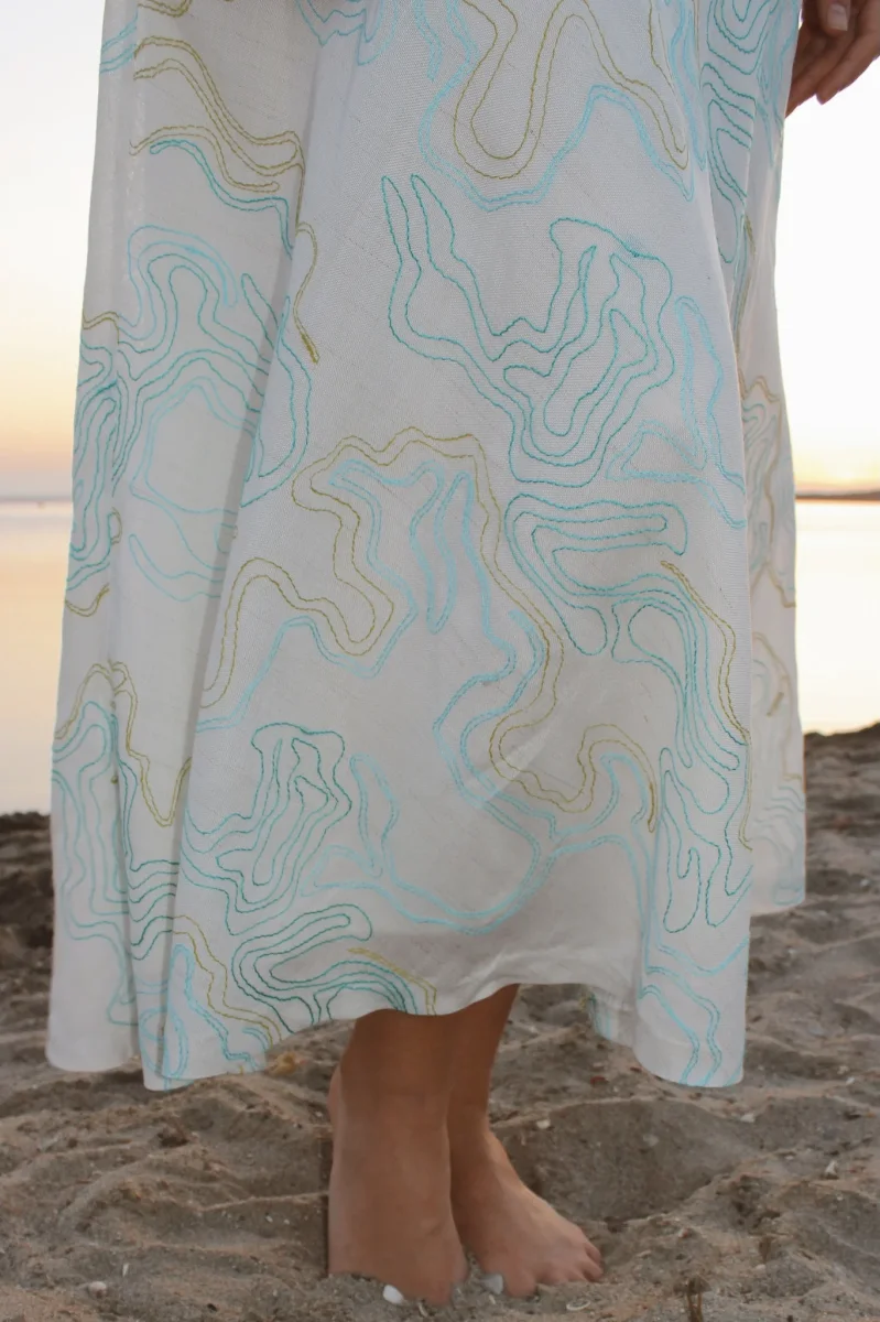 Vestido Sosiego Bordados Azules - Imagen 9