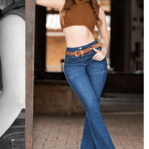 Jeans Colombiano Levantacola Push-Up con Pretina Alta – Bota Campana 2775D