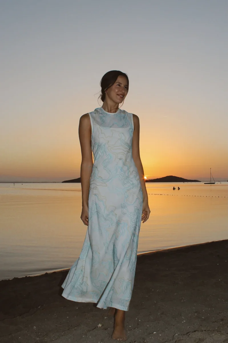 Vestido Sosiego Bordados Azules - Imagen 8