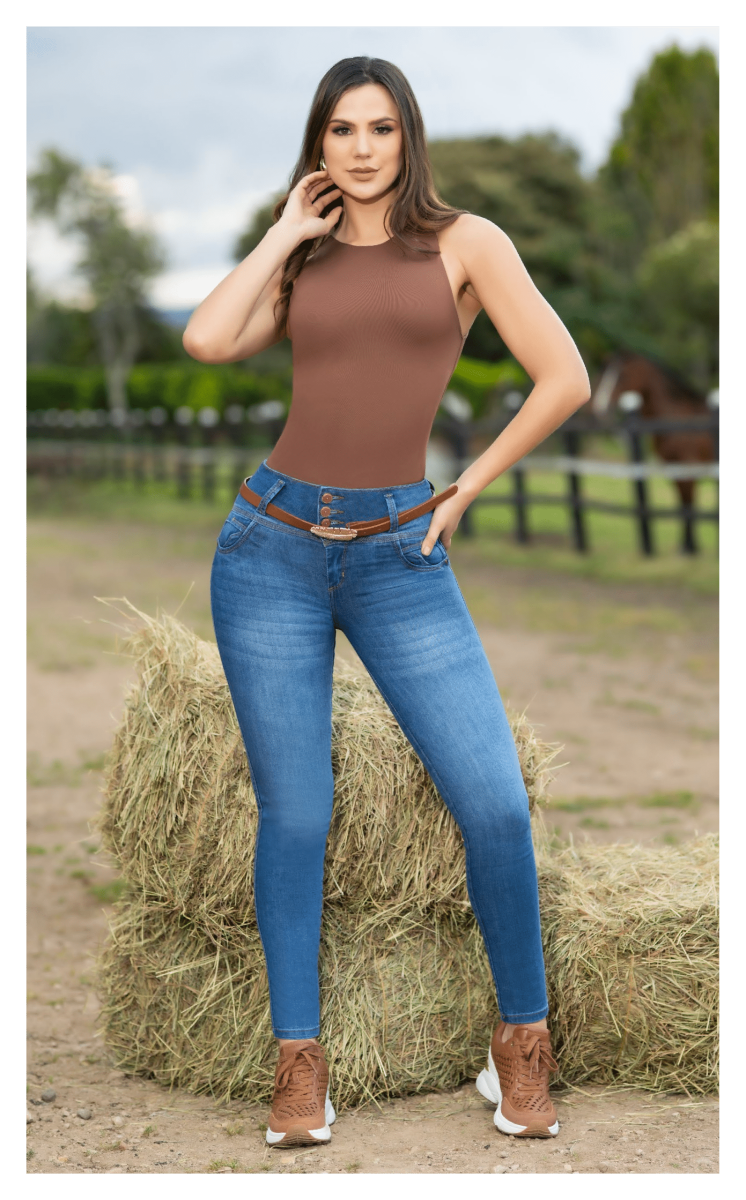 Vaquero Push Up Colombiano – Realce de Glúteos con Bolsillos 2805D - Imagen 3
