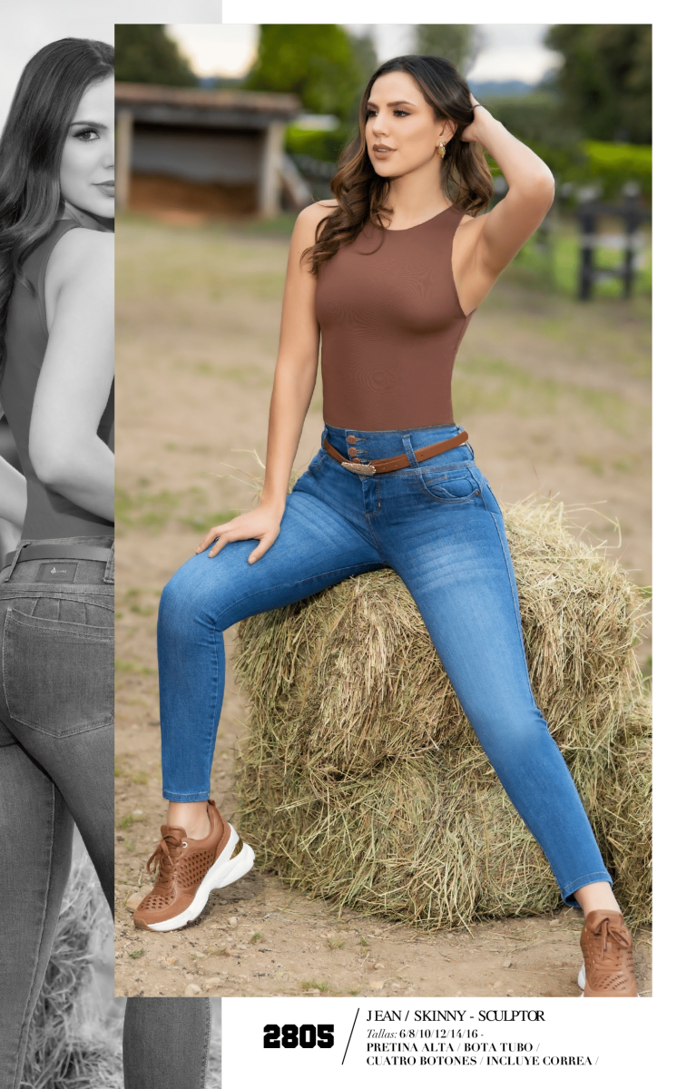 Vaquero Push Up Colombiano – Realce de Glúteos con Bolsillos 2805D - Imagen 4