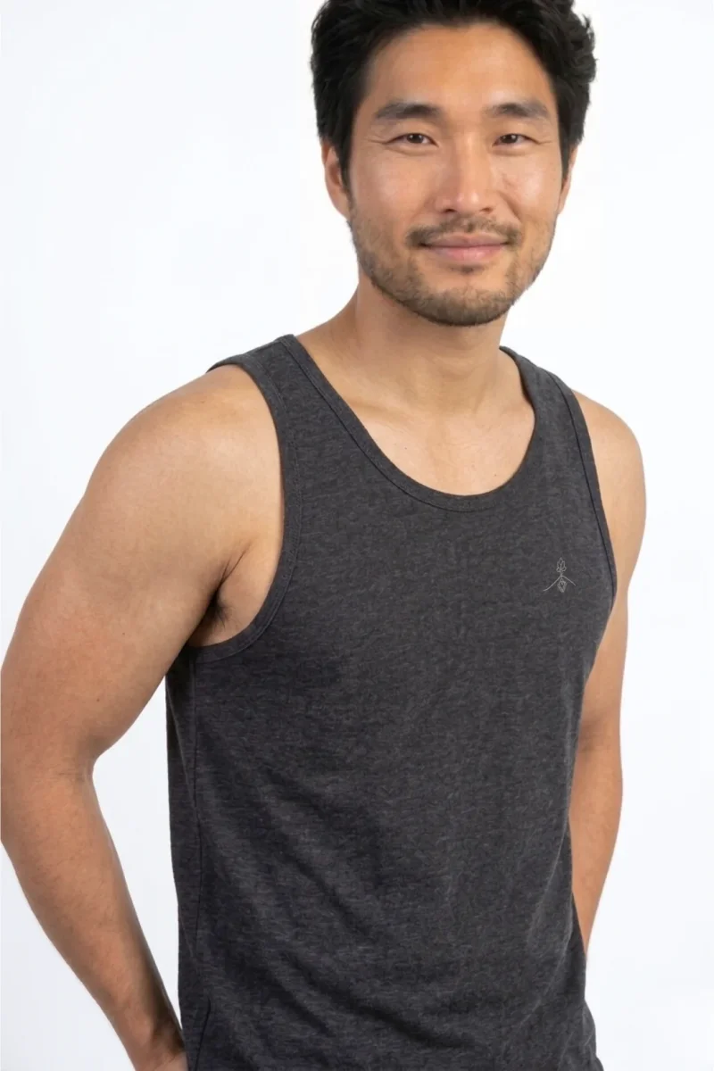 Camiseta tirantes orgánica - Gris Oscuro Jaspeado - Imagen 2